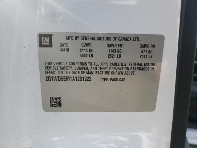 2010 CHEVROLET IMPALA POL 2G1WD5EM1A1231222