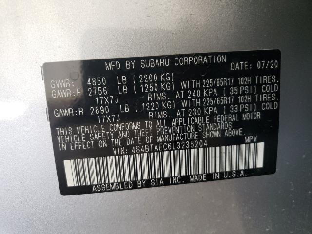 2020 SUBARU OUTBACK PR 4S4BTAEC6L3235204