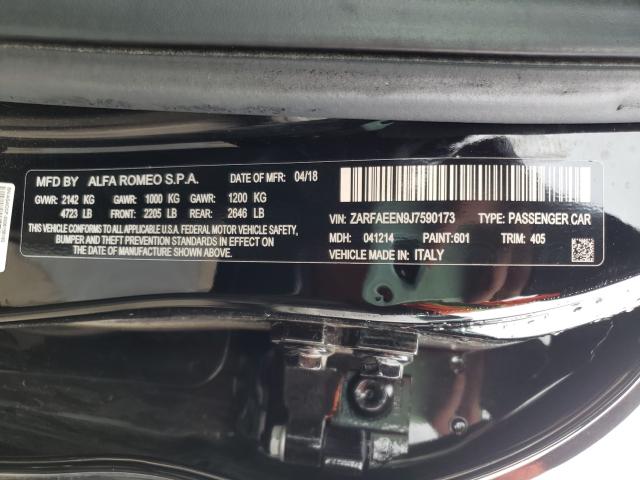 2018 ALFA ROMEO GIULIA TI ZARFAEEN9J7590173