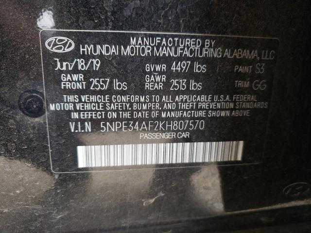 2019 HYUNDAI SONATA LIM 5NPE34AF2KH807570