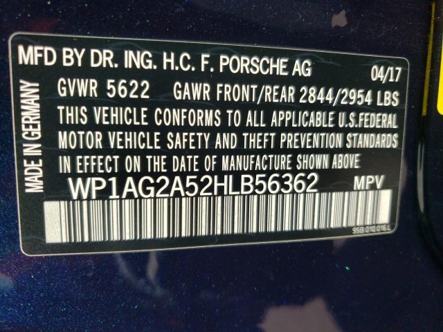 2017 PORSCHE MACAN GTS WP1AG2A52HLB56362