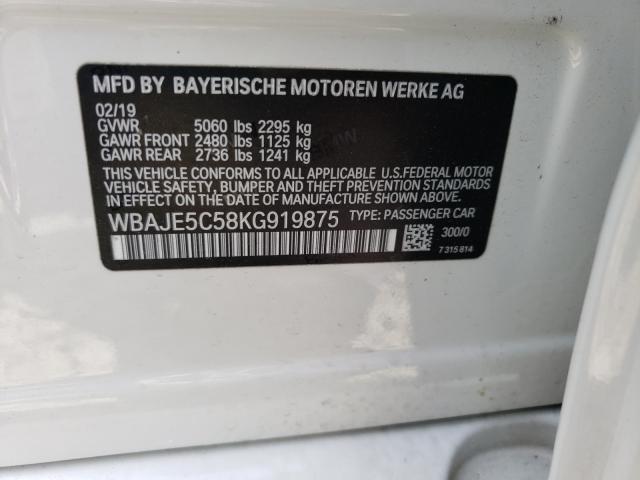 2019 BMW 540 I WBAJE5C58KG919875
