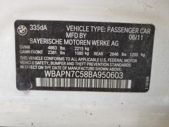 2011 BMW 335 D WBAPN7C58BA950603