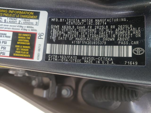 2014 TOYOTA CAMRY L 4T1BF1FK3EU835379