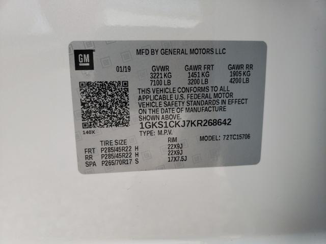 2019 GMC YUKON DENA 1GKS1CKJ7KR268642