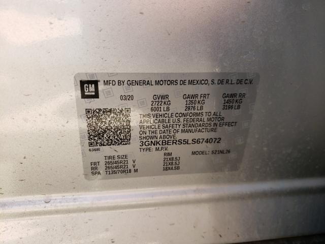 2020 CHEVROLET BLAZER RS 3GNKBERS5LS674072