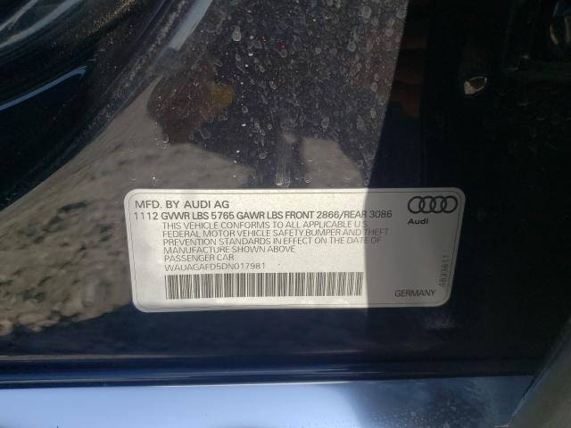 2013 AUDI A8 QUATTRO WAUAGAFD5DN017981
