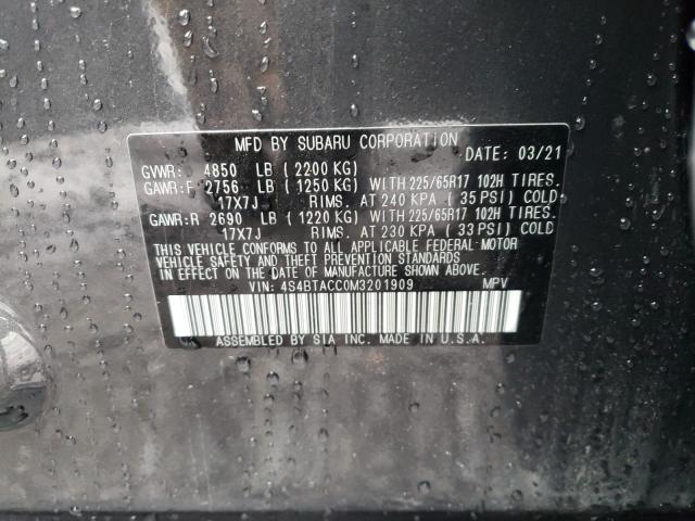 2021 SUBARU OUTBACK PR 4S4BTACC0M3201909