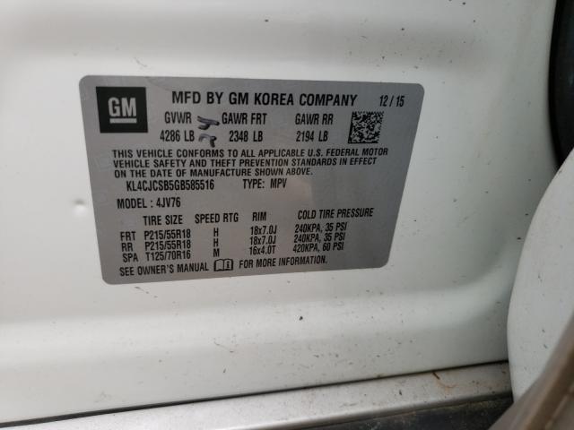 2016 BUICK ENCORE KL4CJCSB5GB585516