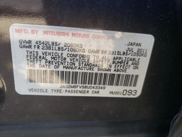 2011 MITSUBISHI LANCER EVO JA32W8FV9BU043349