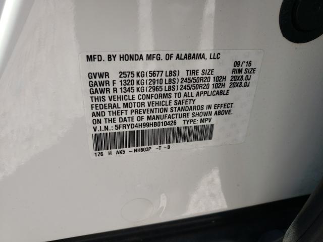 2017 ACURA MDX ADVANC 5FRYD4H99HB010426