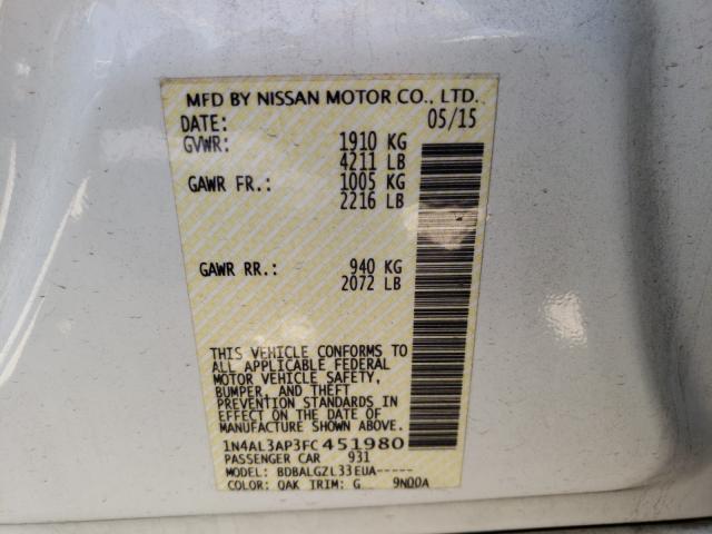 2015 NISSAN ALTIMA 2.5 1N4AL3AP3FC451980
