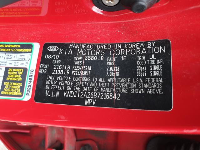 2011 KIA SOUL + KNDJT2A26B7216842