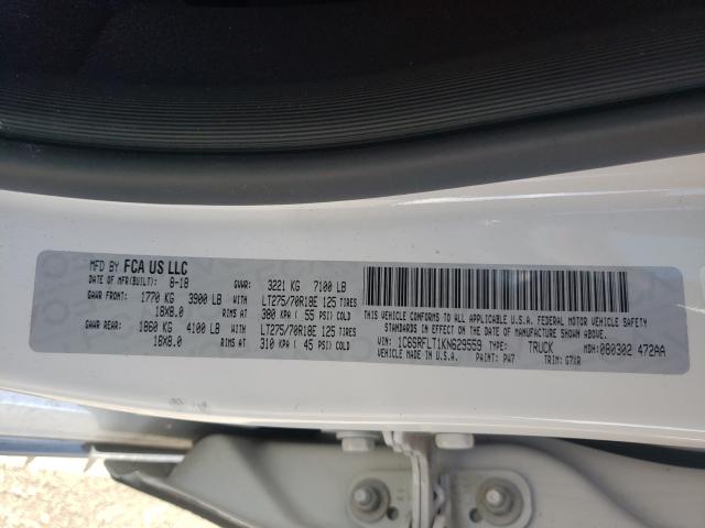 2019 RAM 1500 REBEL 1C6SRFLT1KN629559