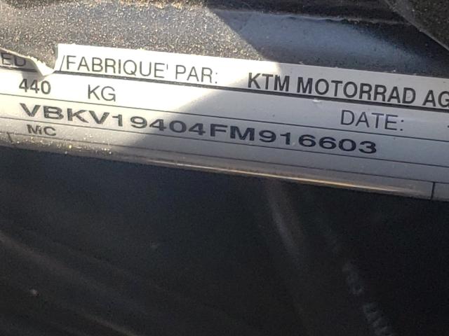 2015 KTM 1190 ADVEN VBKV19404FM916603