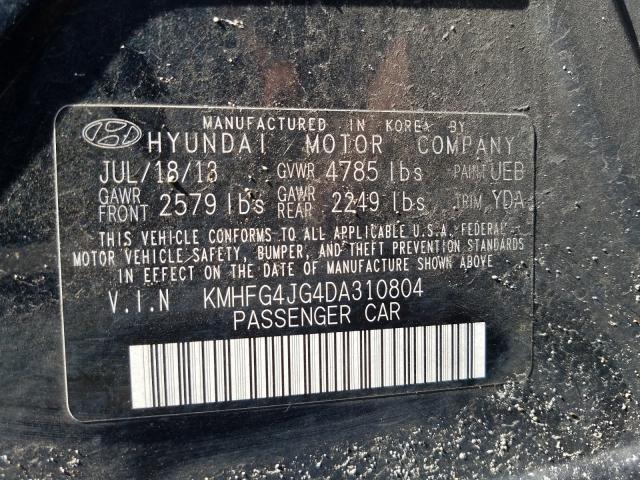 2013 HYUNDAI AZERA KMHFG4JG4DA310804