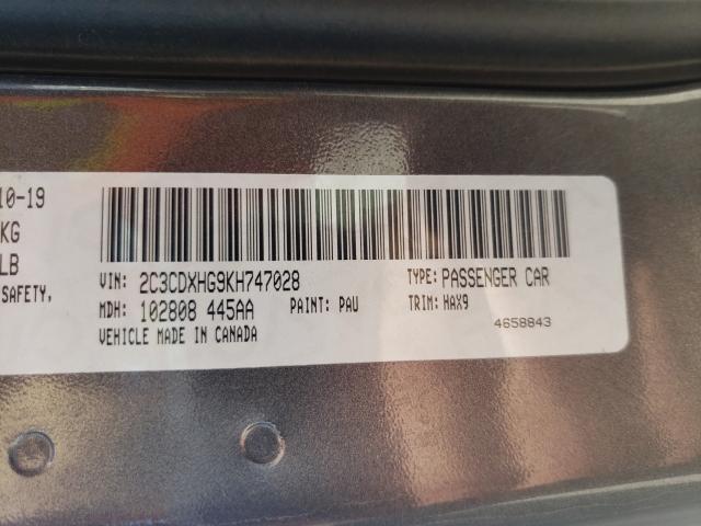 2019 DODGE CHARGER GT 2C3CDXHG9KH747028