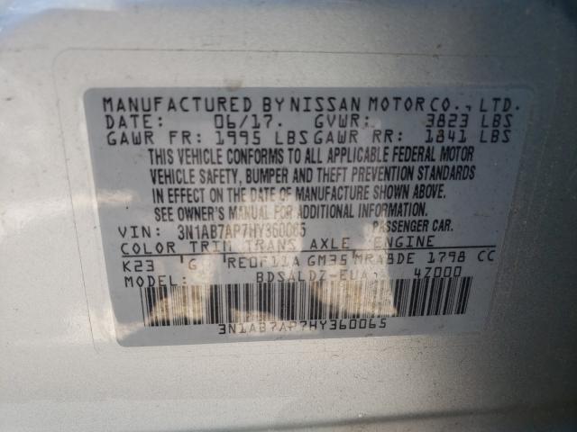 2017 NISSAN SENTRA S 3N1AB7AP7HY360065