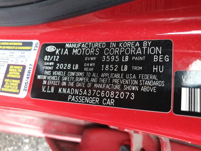2012 KIA RIO EX KNADN5A37C6082073