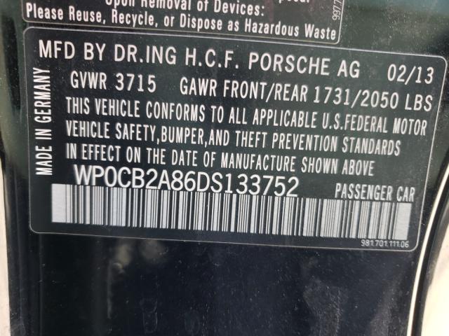 2013 PORSCHE BOXSTER S WP0CB2A86DS133752