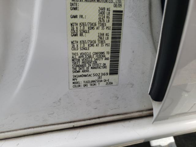 2010 NISSAN XTERRA OFF 5N1AN0NW5AC502369