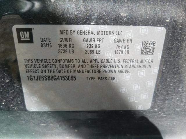 2016 CHEVROLET SONIC LTZ 1G1JE6SB8G4153065