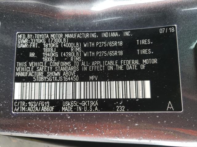 2018 TOYOTA SEQUOIA SR 5TDBY5G1XJS164450