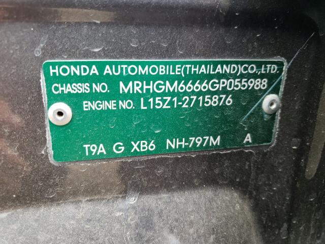 2014 HONDA CITY MRHGM6666GP055988