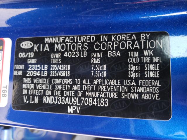 2020 KIA SOUL EX KNDJ33AU9L7084183