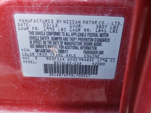 2013 NISSAN SENTRA S 3N1AB7AP9DL700517