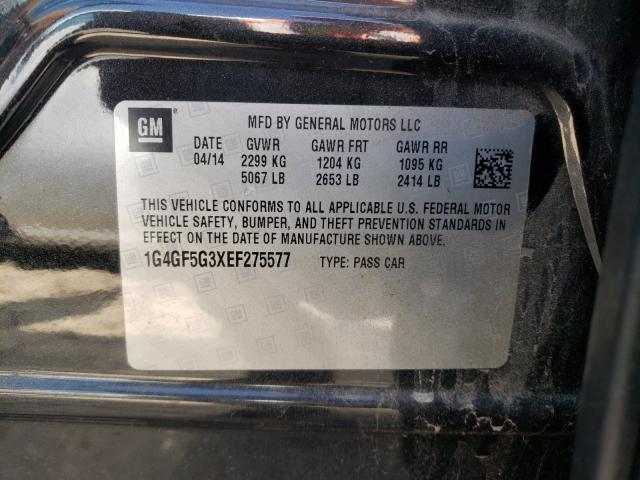 2014 BUICK LACROSSE T 1G4GF5G3XEF275577