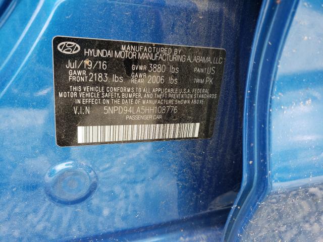 2017 HYUNDAI ELANTRA EC 5NPD94LA5HH108776