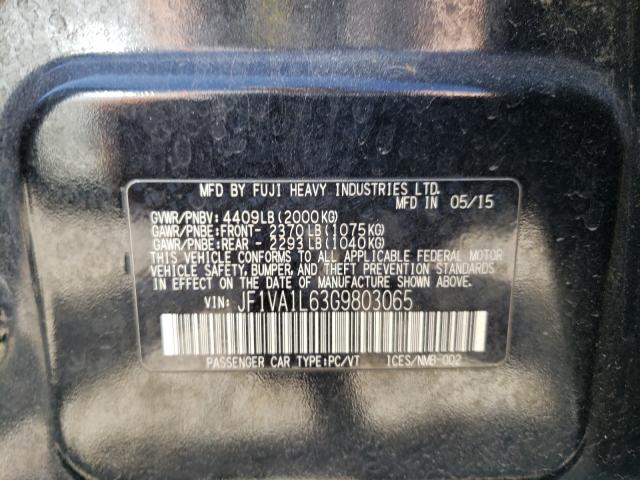 2016 SUBARU WRX LIMITE JF1VA1L63G9803065