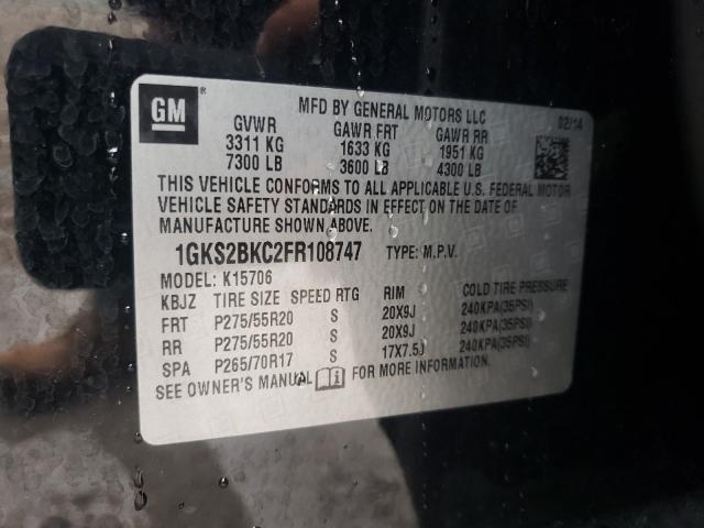 2015 GMC YUKON SLT 1GKS2BKC2FR108747