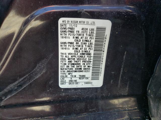 2013 NISSAN ROGUE S JN8AS5MV0DW618251
