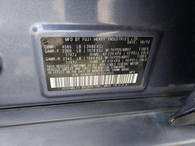 2014 SUBARU OUTBACK 4S4BRCCC7E3243652