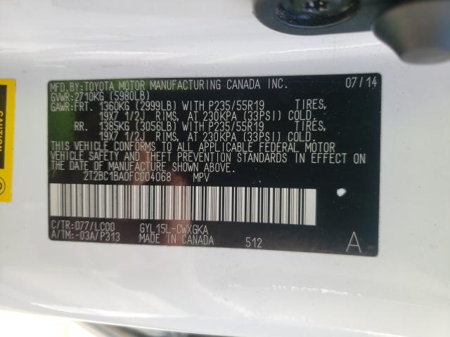 2015 LEXUS RX 450H 2T2BC1BA0FC004068