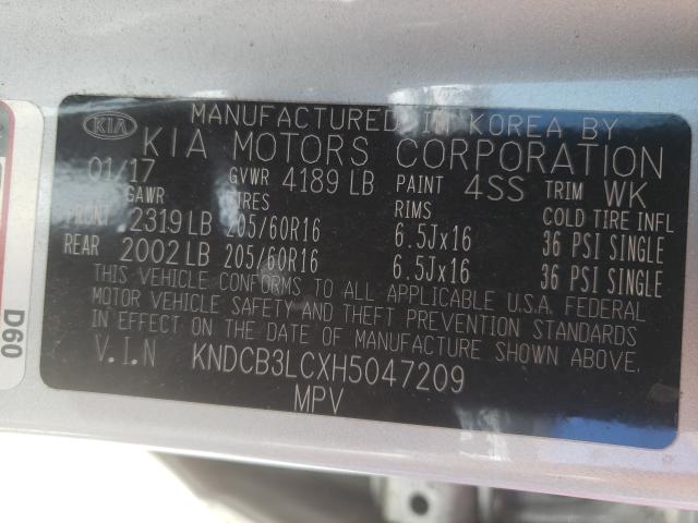 2017 KIA NIRO FE KNDCB3LCXH5047209