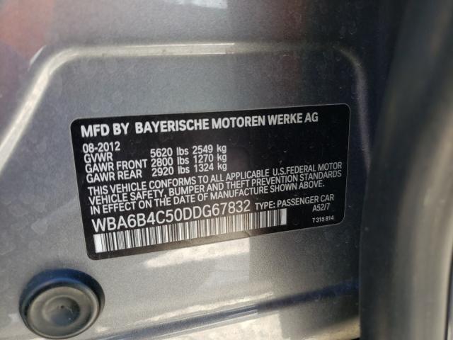 2013 BMW 650 XI WBA6B4C50DDG67832