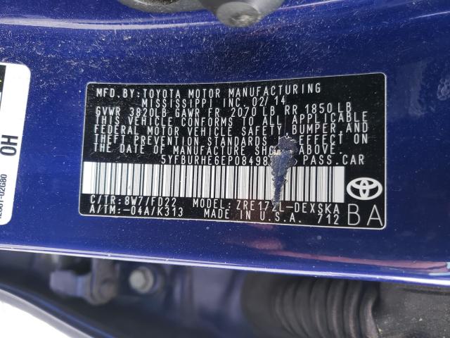 2014 TOYOTA COROLLA L 5YFBURHE6EP084985