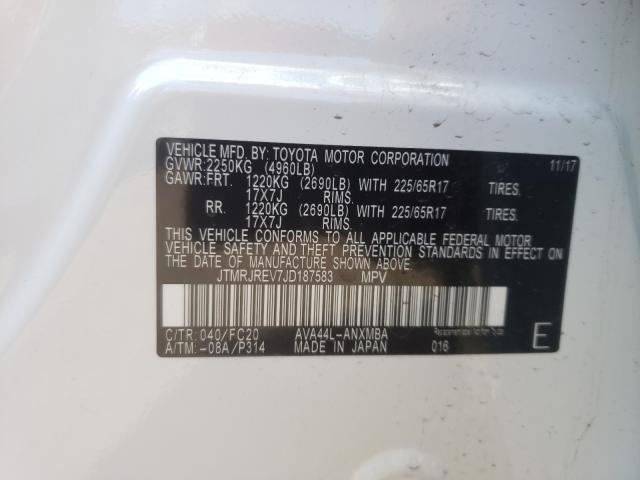 2018 TOYOTA RAV4 HV LE JTMRJREV7JD187583