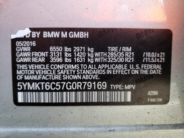 2016 BMW X5 M 5YMKT6C57G0R79169
