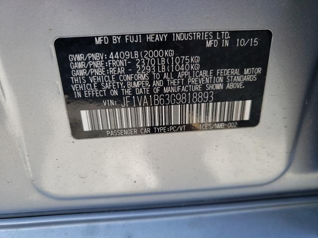 2016 SUBARU WRX JF1VA1B63G9818893