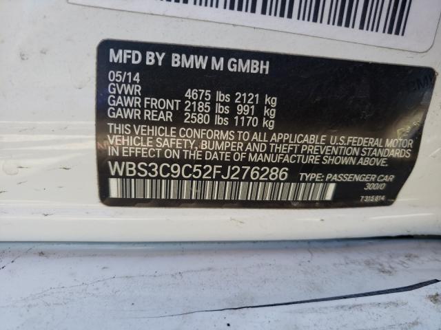 2015 BMW M3 WBS3C9C52FJ276286