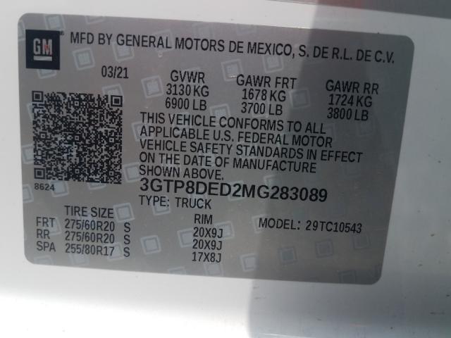 2021 GMC SIERRA C15 3GTP8DED2MG283089