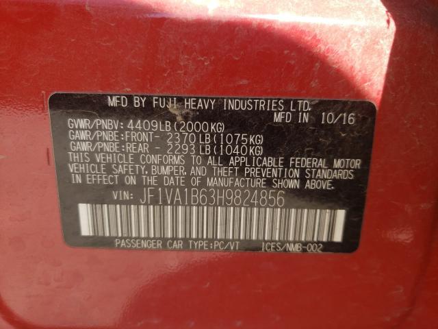 2017 SUBARU WRX JF1VA1B63H9824856