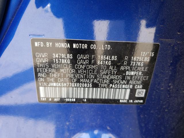 2016 HONDA FIT EX JHMGK5H77GX020835