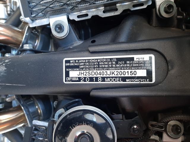 2018 HONDA CRF1000 A JH2SD0403JK200150