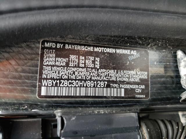 2017 BMW I3 REX WBY1Z8C30HV891287