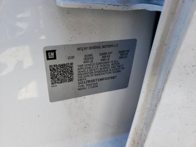 2021 CHEVROLET MALIBU LS 1G1ZB5ST1MF037687